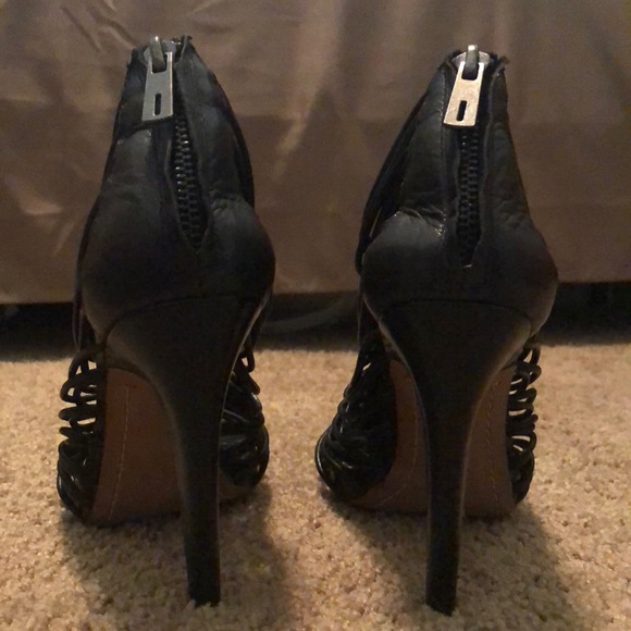 Sam Edelman Rhinestone Size 7 Strappy Black heel - Picture 5 of 8